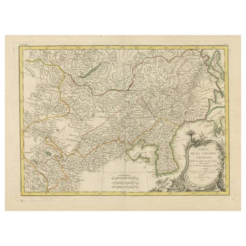 Original Old Map of Present-Day Mongolia, Northeast China and Korea