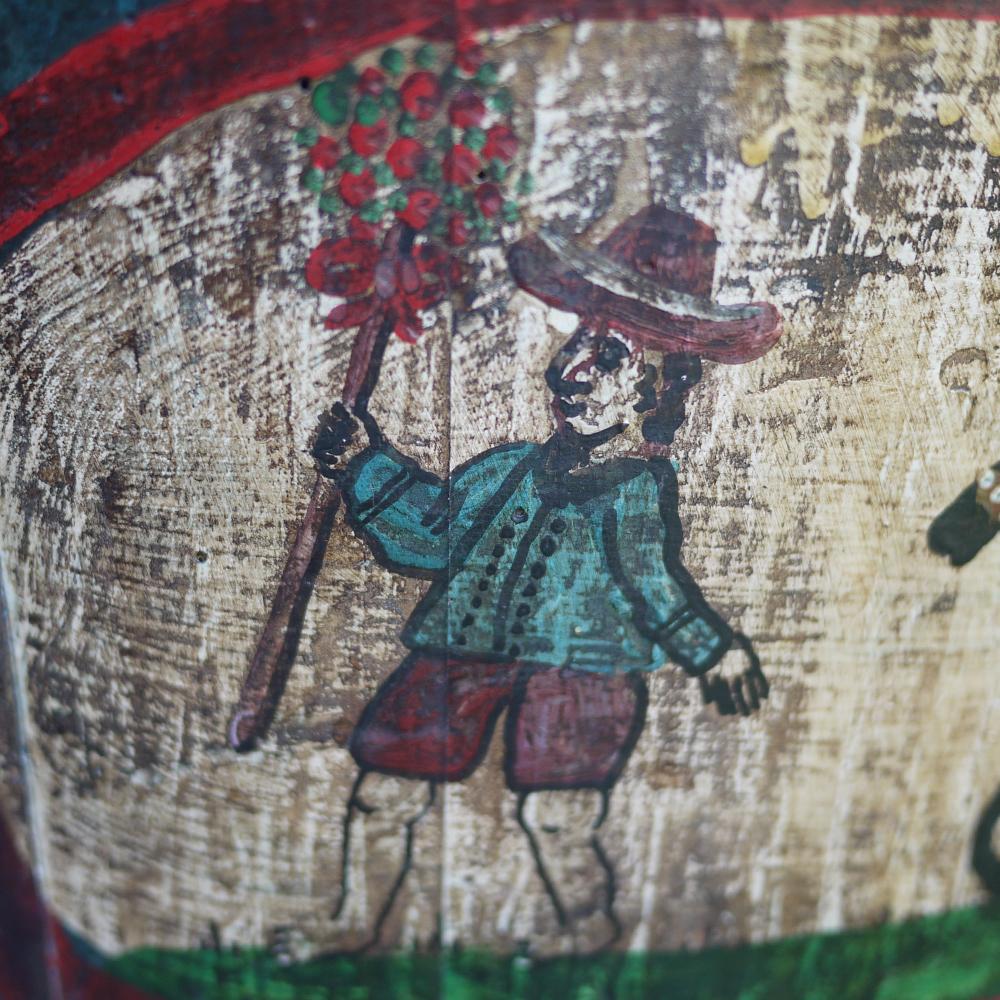 Originaler, lackierter Aufbewahrungskorb, handdekoriert im Zustand „Gut“ im Angebot in Albignasego, IT