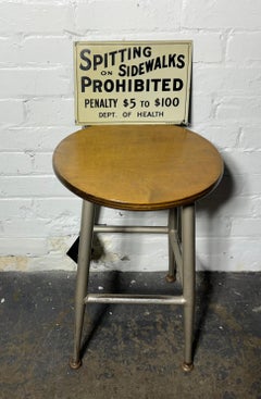 Cartel original de porcelana VIEJO "Prohibido escupir en las aceras" SCIOTO SIGN CO.