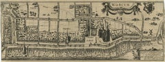 Original Old & Rare View of the City of Workum, Friesland, The Netherlands, 1616