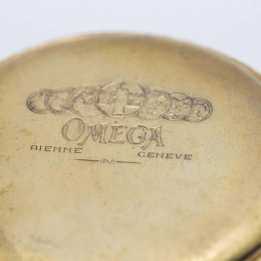 Art Deco Original OMEGA Pocket Watch in Gold For Sale
