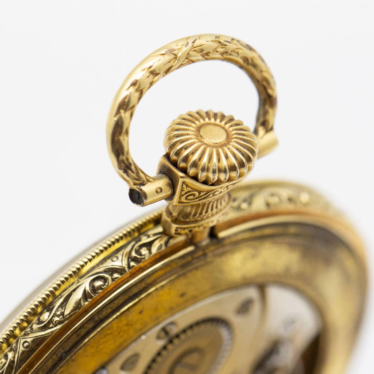 Original OMEGA Pocket Watch in Yellow Gold For Sale 8