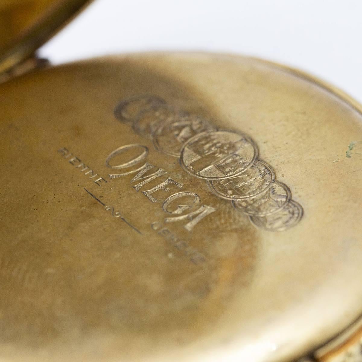 Original OMEGA Pocket Watch in Yellow Gold For Sale 3
