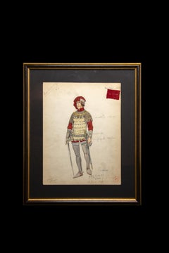 Original Opera and Theatre Costume Watercolor Design by Charles Betout, Paris