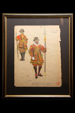 Original Opera and Theatre Costume Watercolor Design by Charles Betout, Paris