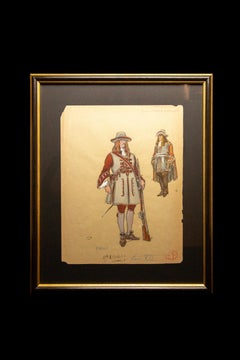 Original Opera and Theatre Costume Watercolor Design by Charles Betout, Paris