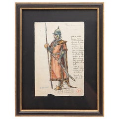 Aquarelle originale d'un costume d'opéra et de théâtre réalisée par Charles Betout:: Paris