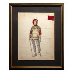 Original Opera and Theatre Costume Watercolor Design by Charles Betout, Paris