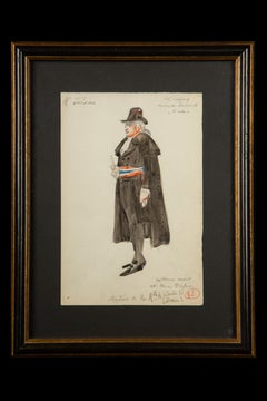 Framed Original Opera Costume Design Water Color, By Charles Betout