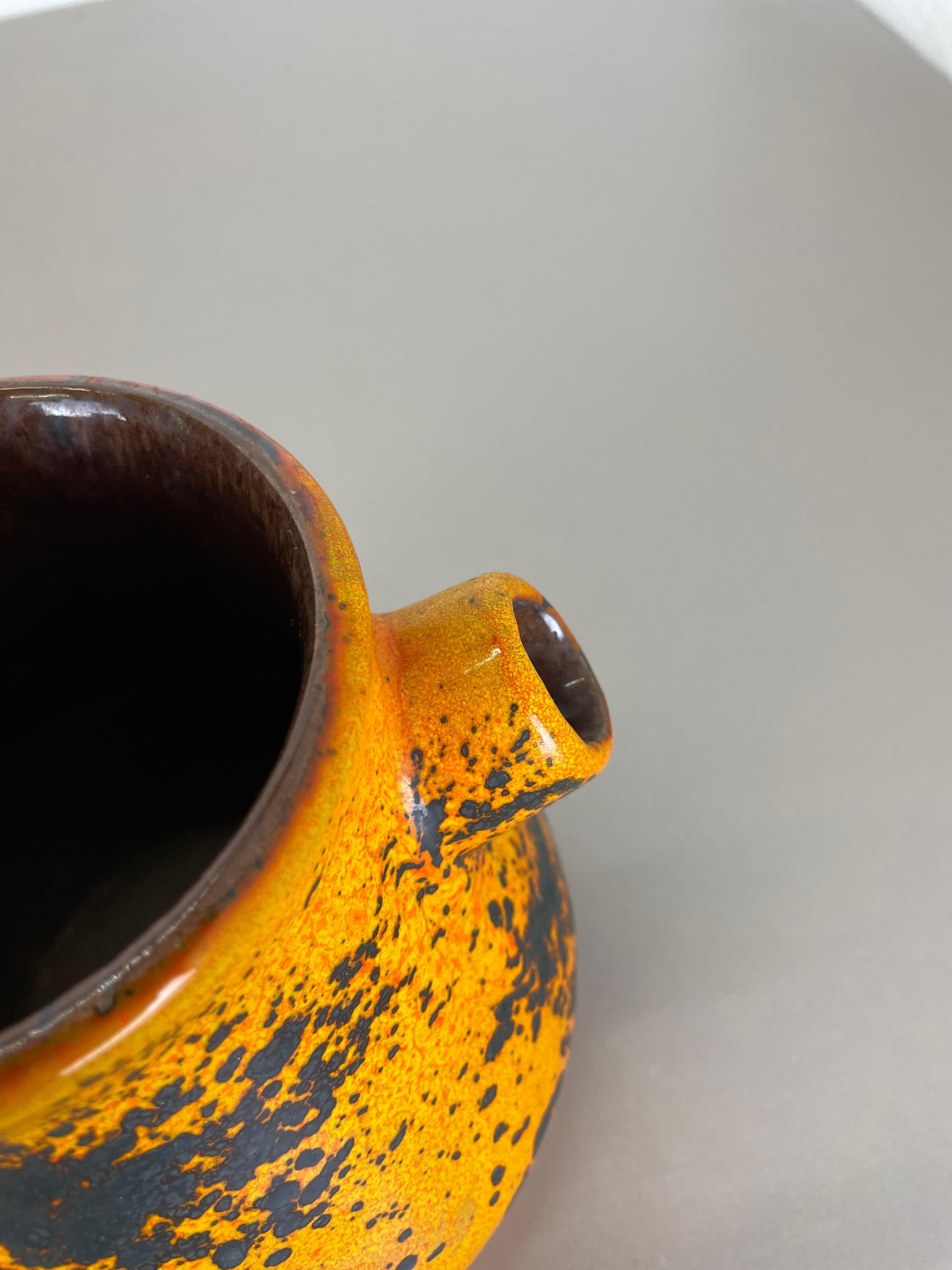 Original Orange Ceramic Studio Pottery Vase by Marei Ceramics, Germany 1970s For Sale 4