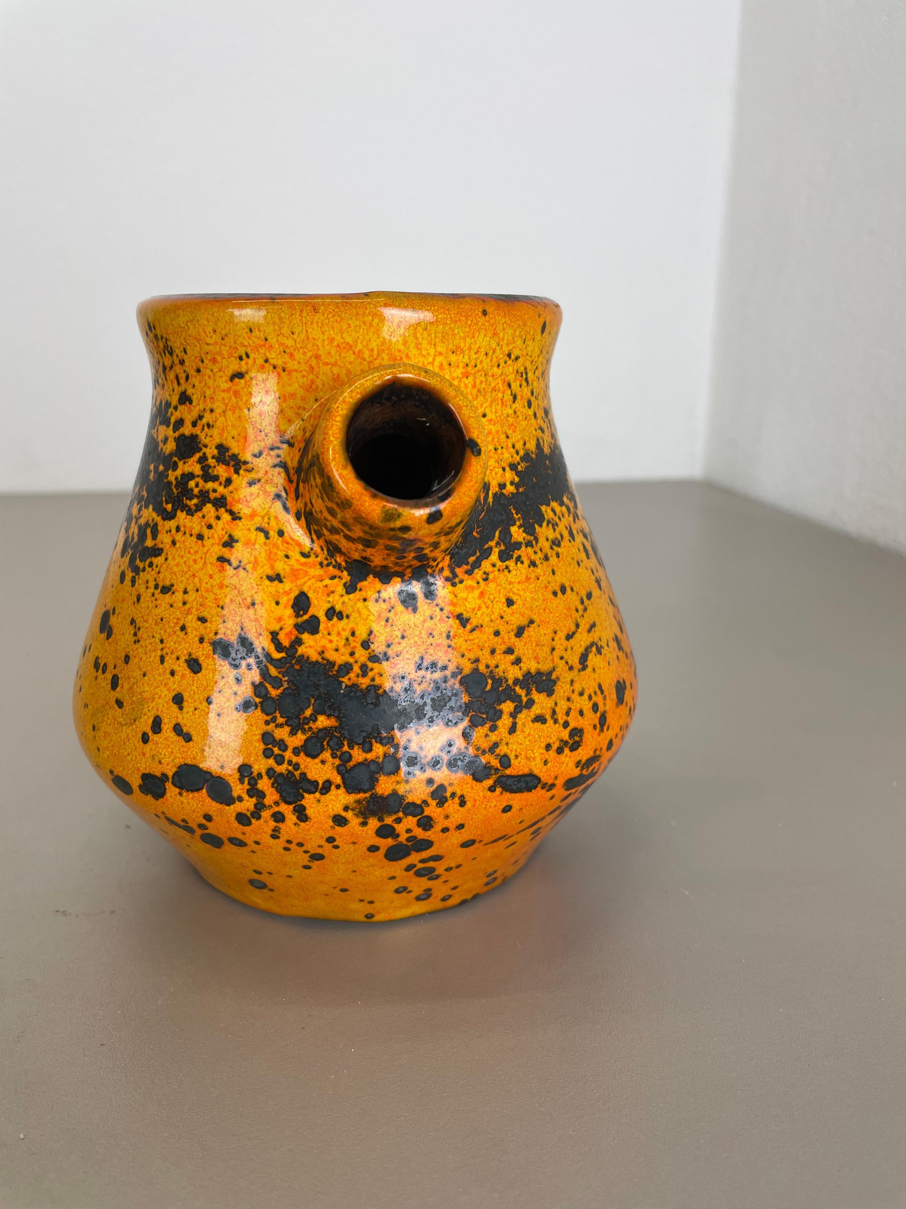 Original Orange Ceramic Studio Pottery Vase by Marei Ceramics, Germany 1970s For Sale 5