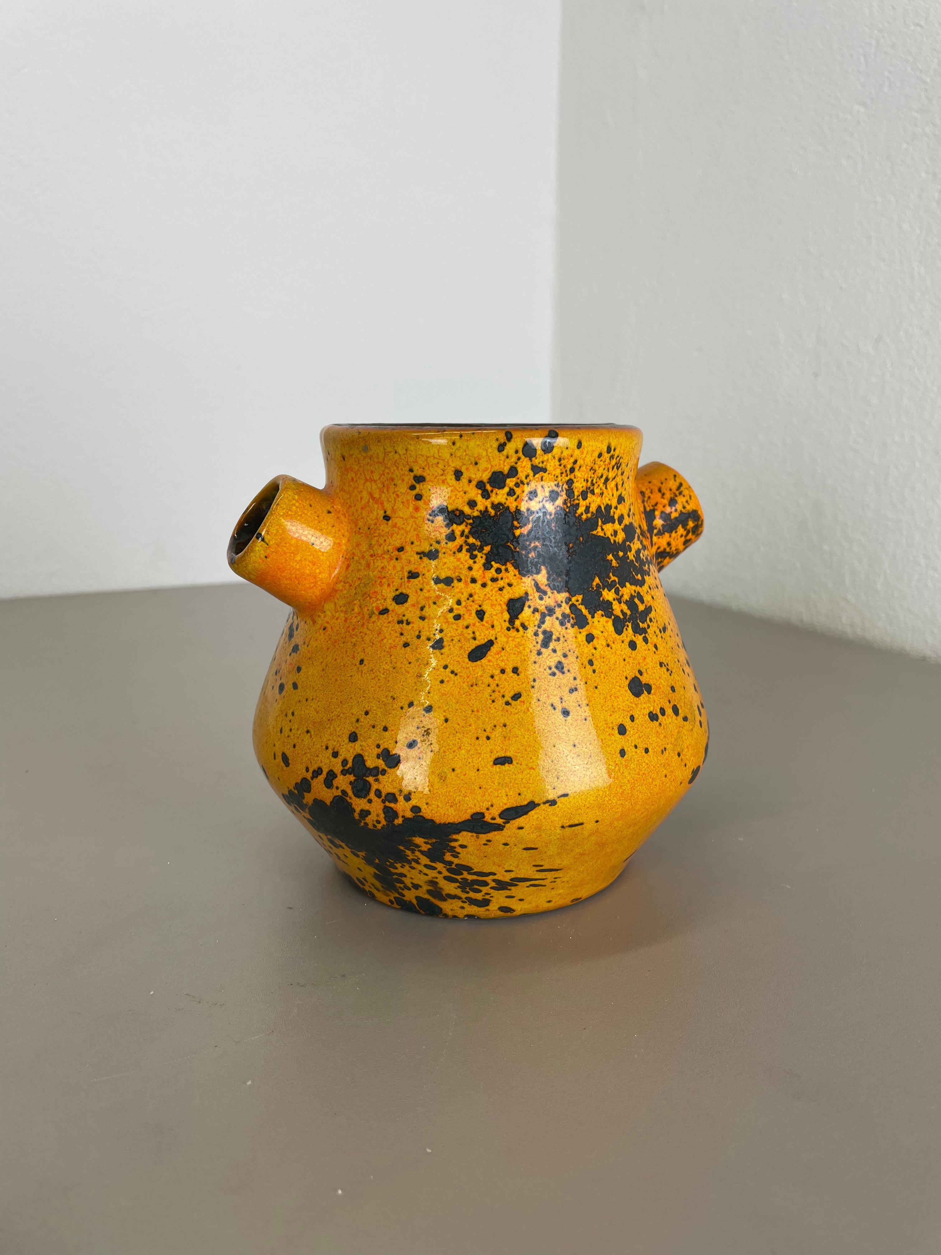Mid-Century Modern Vase original en céramique orange de Studio Pottery par Marei Ceramics, Allemagne, années 1970 en vente