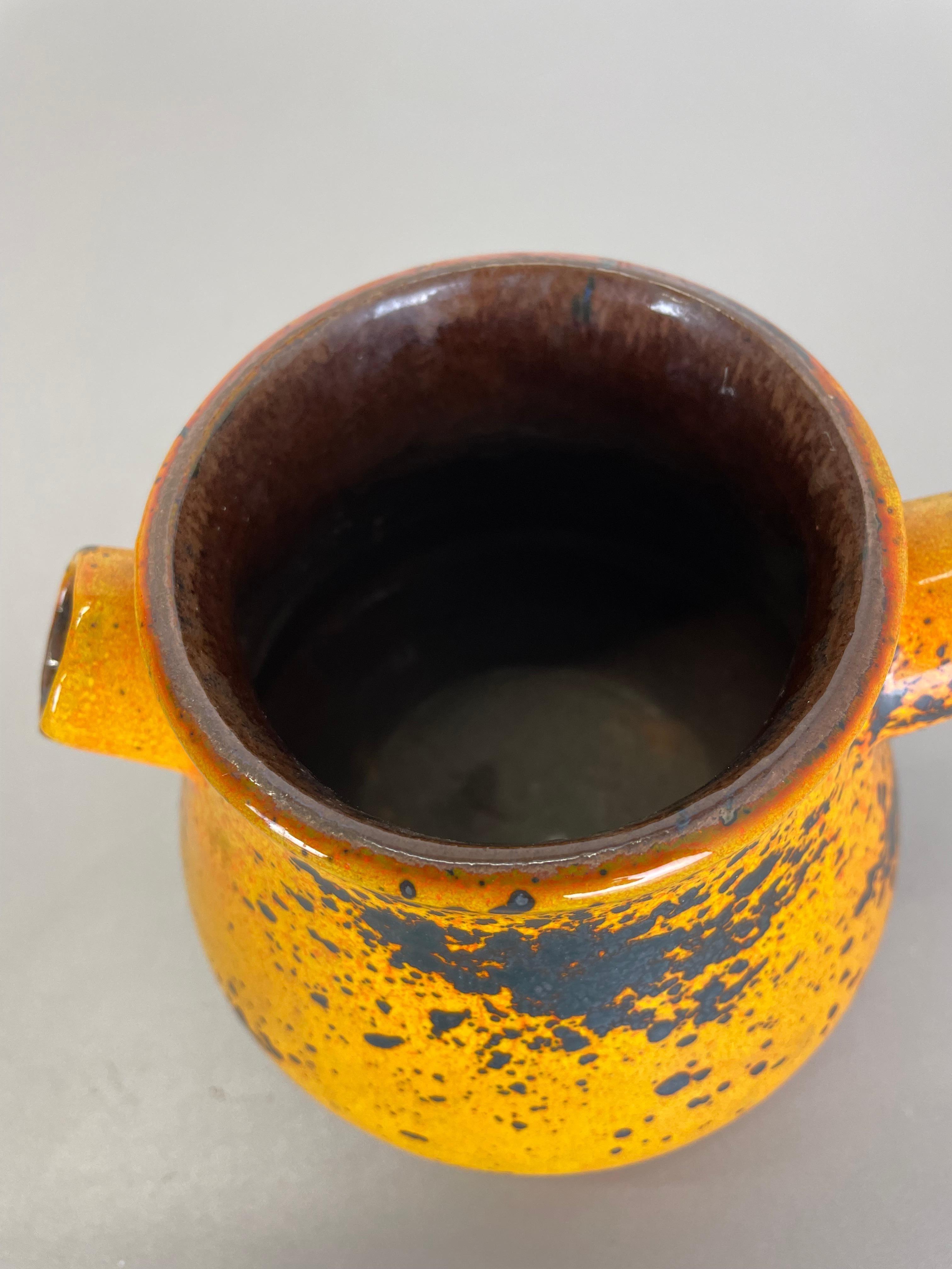Original Orange Ceramic Studio Pottery Vase by Marei Ceramics, Germany 1970s For Sale 2