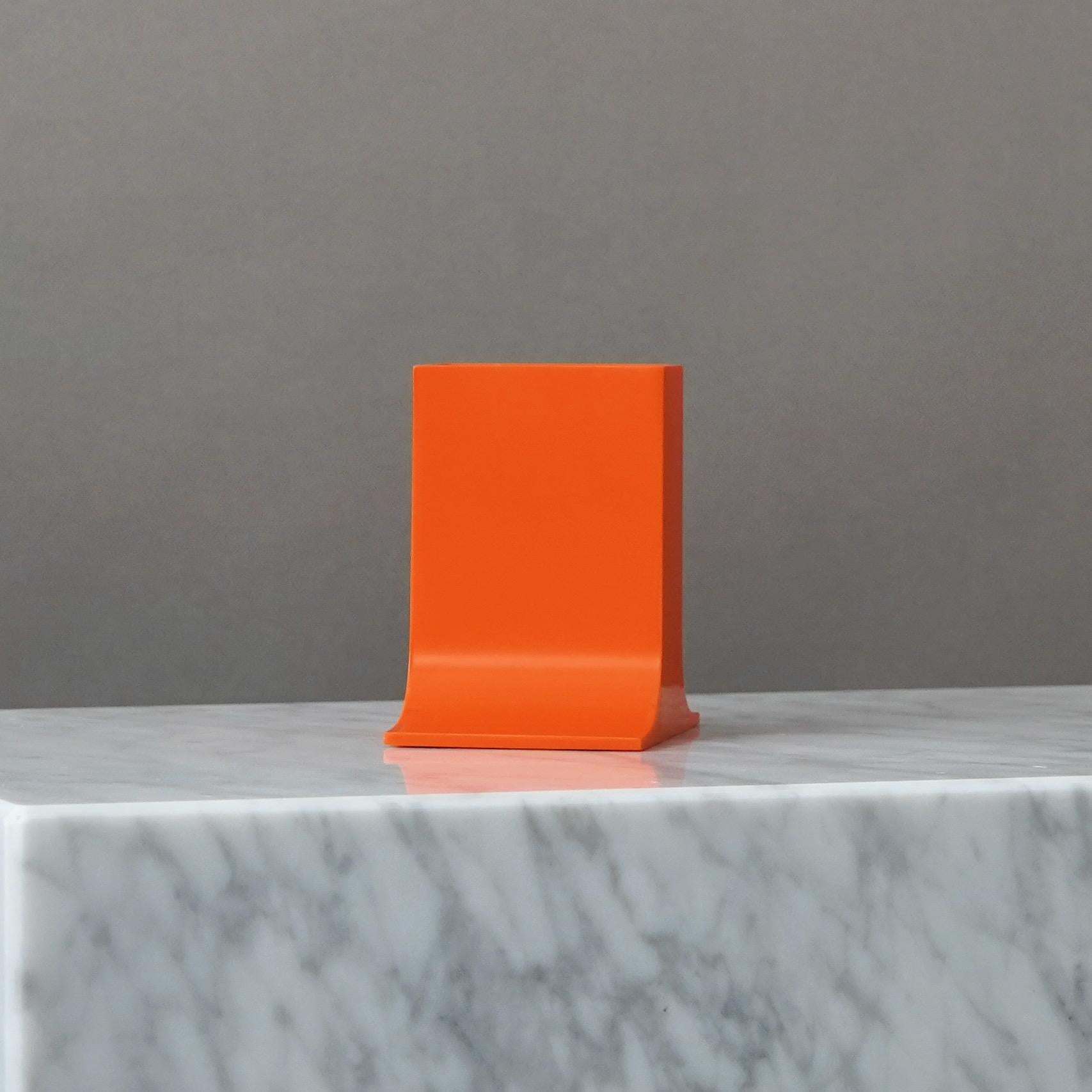 Cast Original Orange 'Lampedusa' Vase by Enzo Mari for Danese Milano. Italy, 1960s For Sale