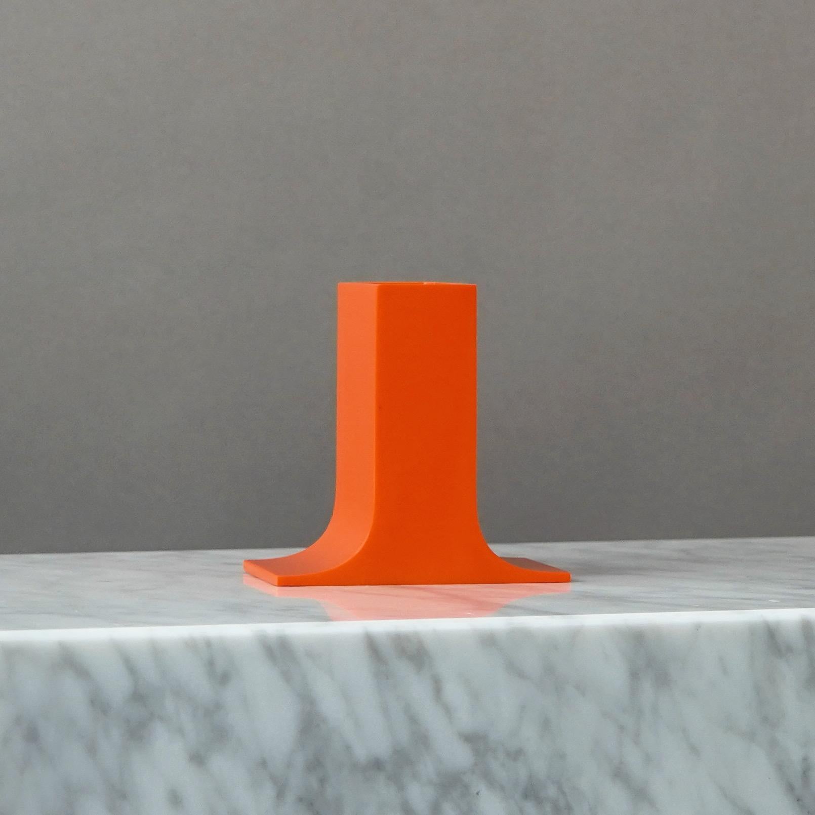 Original Orange 'Lampedusa' Vase by Enzo Mari for Danese Milano. Italy, 1960s In Good Condition For Sale In Malmö, SE