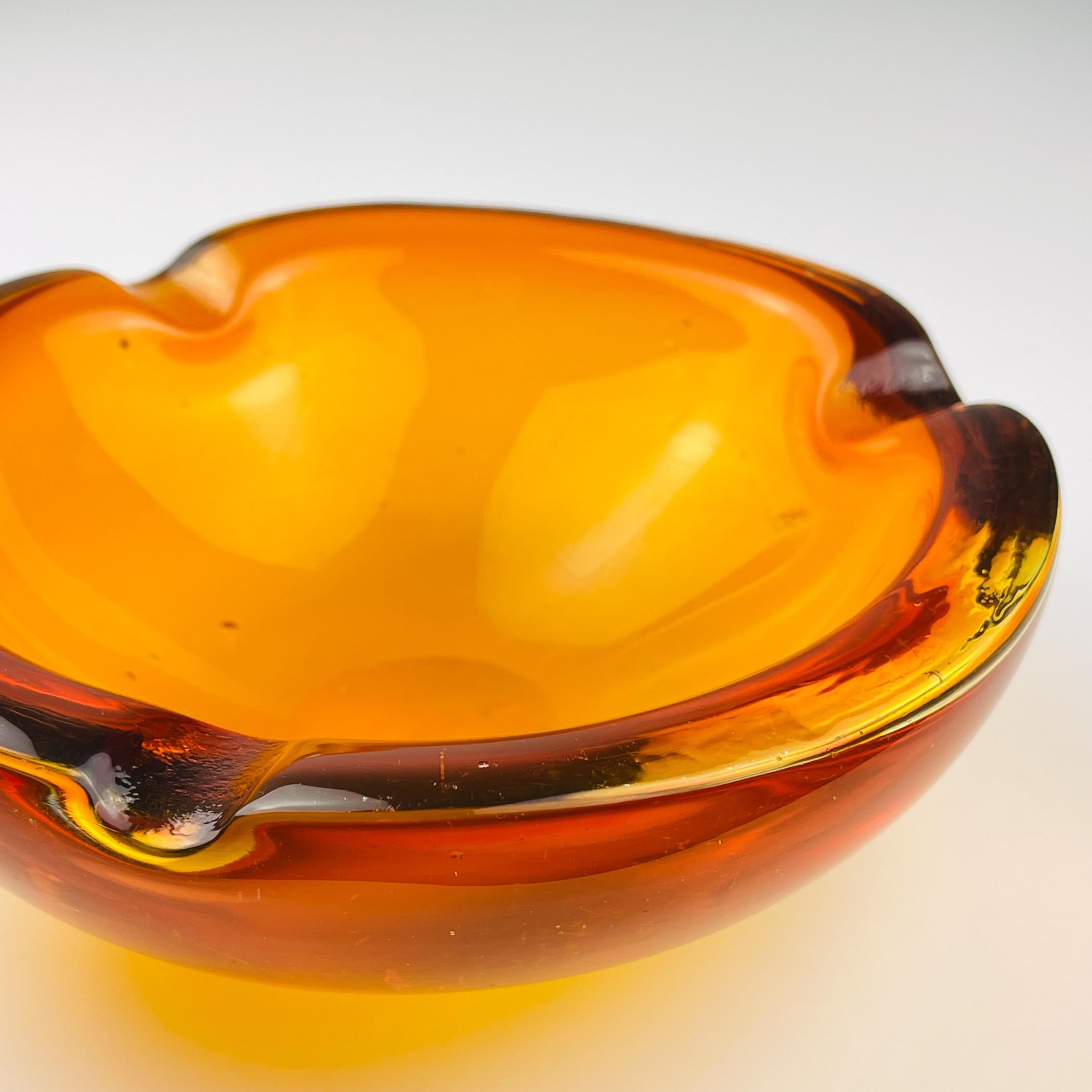 Original orange murano glass ashtray, Italy, 1970s For Sale 10
