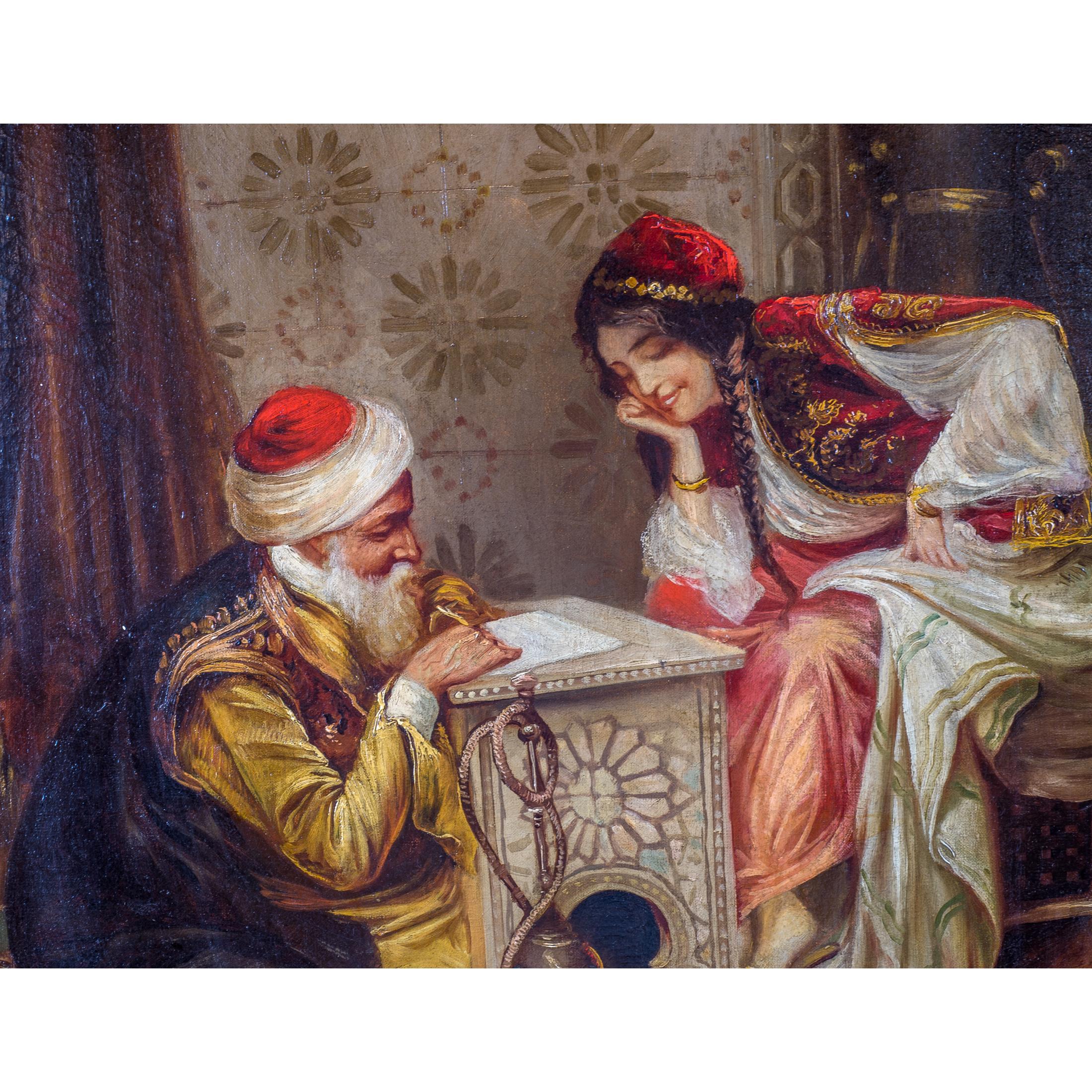 Orientalisches Gemälde des orientalischen Malers von Amedeo Simonetti, signiert, um 19. Jahrhundert (Italienisch) im Angebot