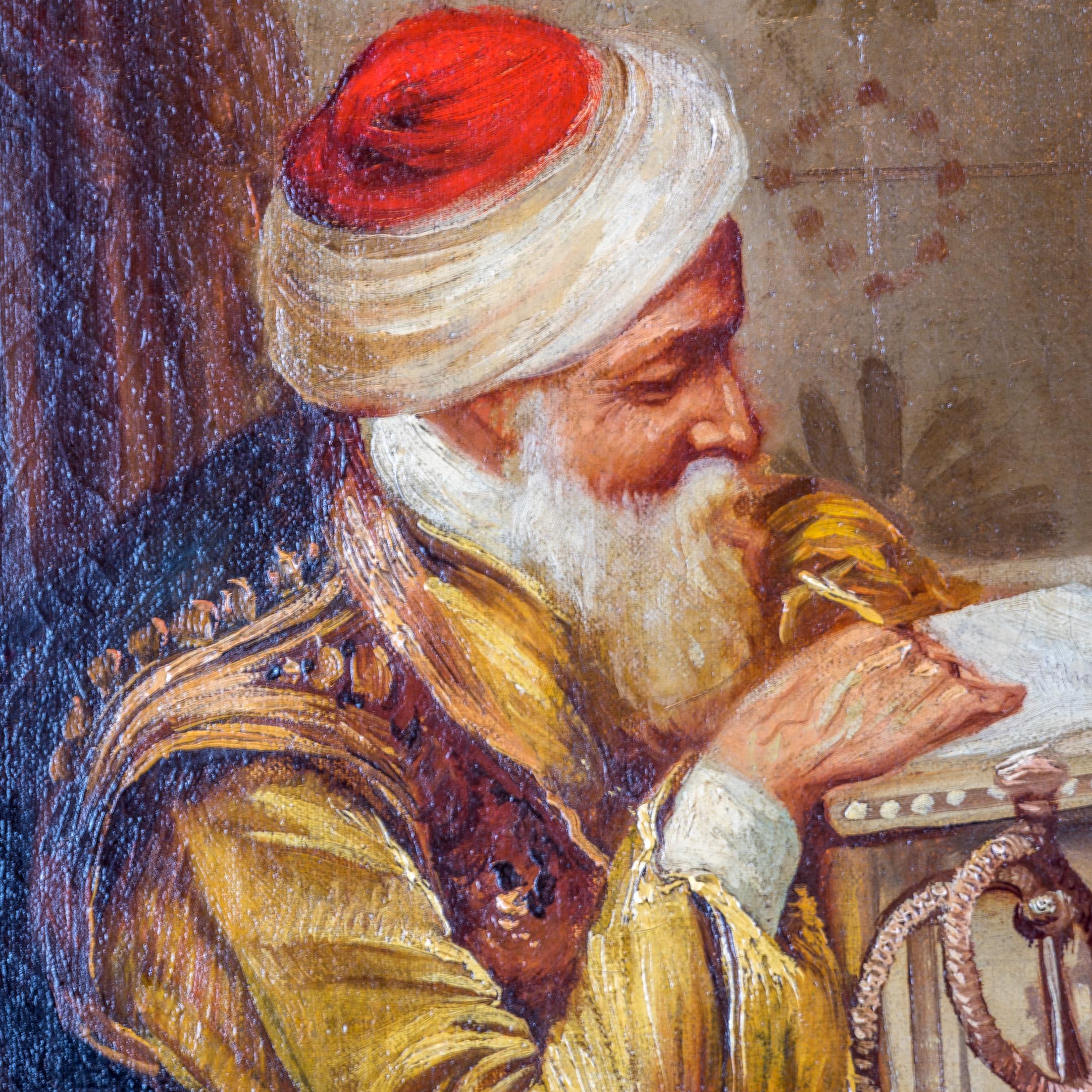 Orientalisches Gemälde des orientalischen Malers von Amedeo Simonetti, signiert, um 19. Jahrhundert (Gemalt) im Angebot