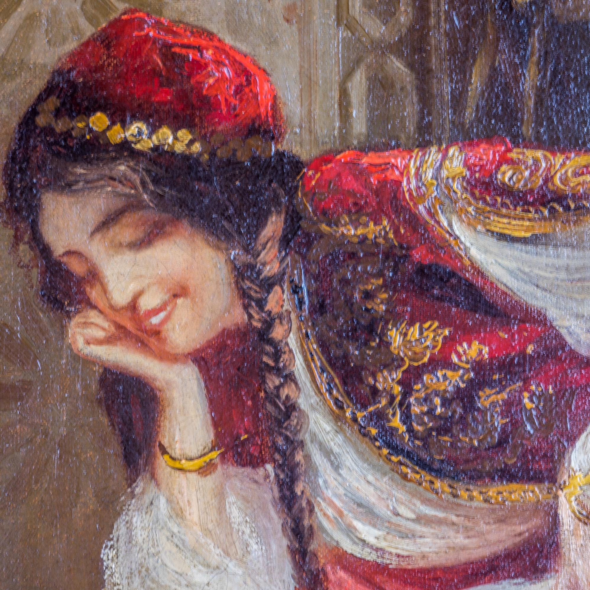 Orientalisches Gemälde des orientalischen Malers von Amedeo Simonetti, signiert, um 19. Jahrhundert im Zustand „Hervorragend“ im Angebot in New York, NY