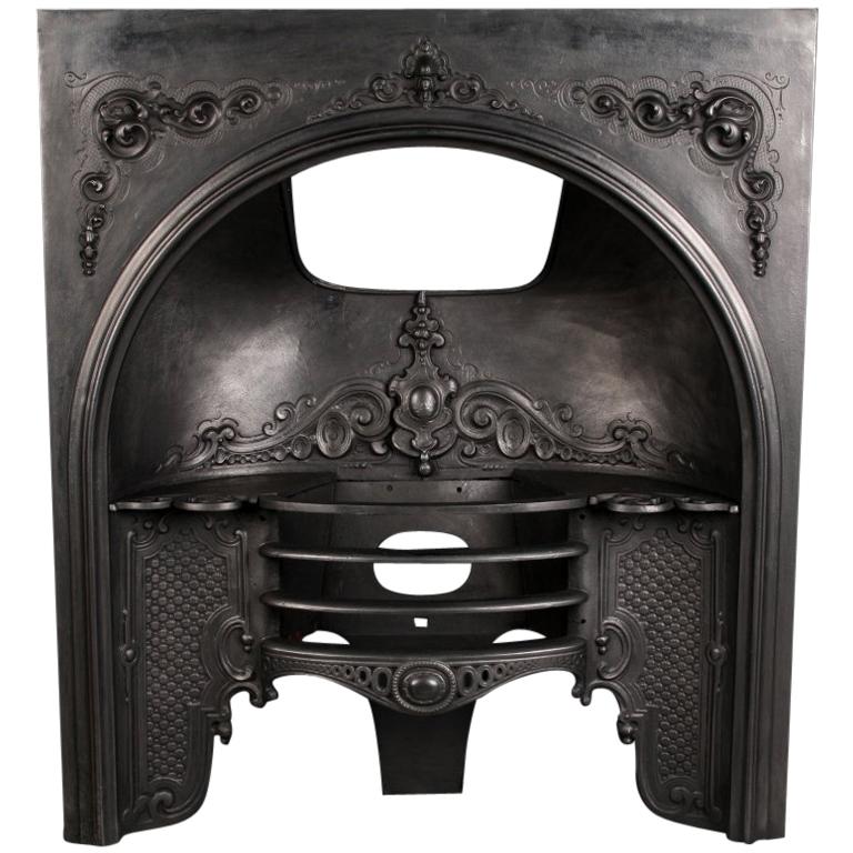 Original Ornate Late Georgian Early Victorian Register Grate, circa 1870 For Sale