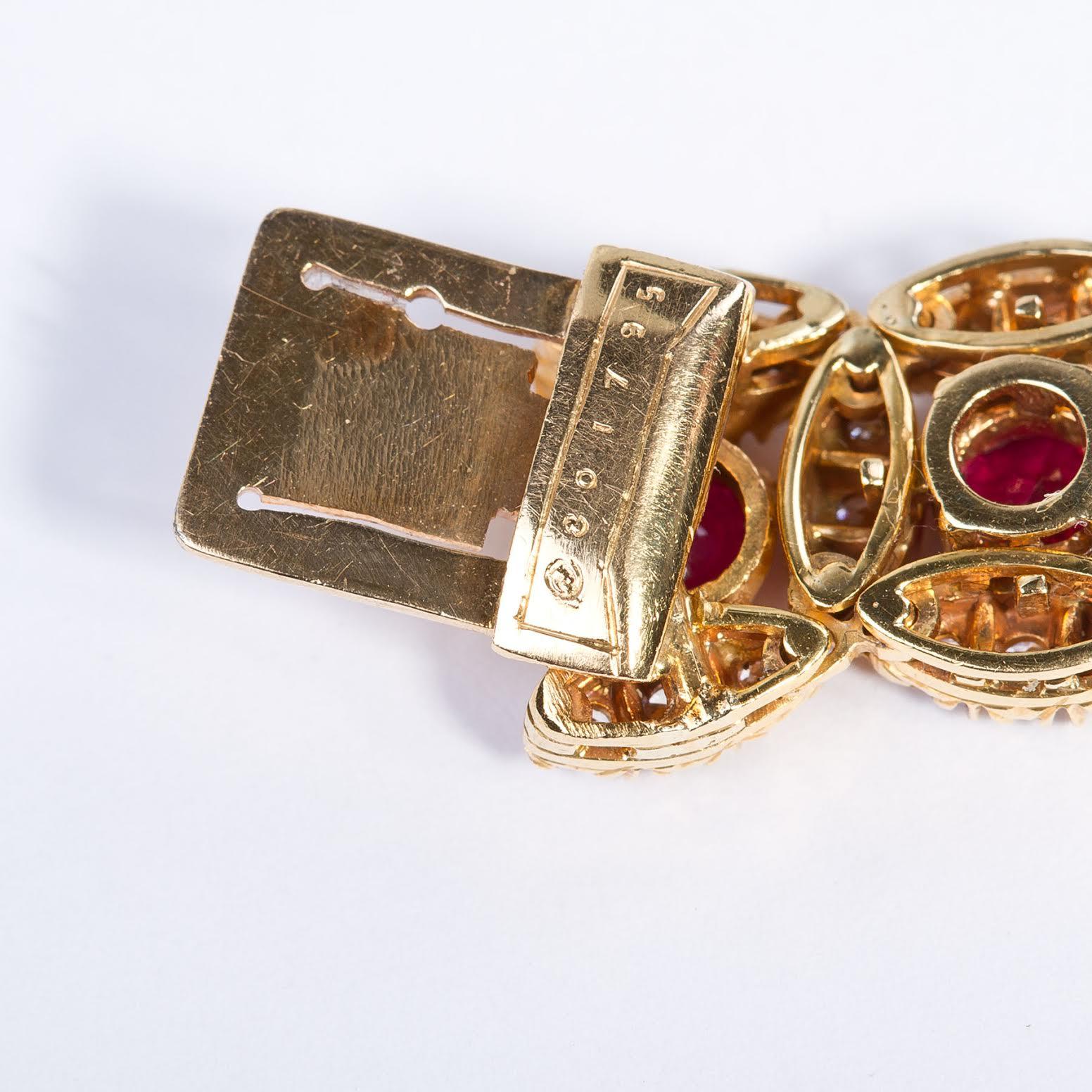 Bracciale originale Oscar Heyman con rubini e diamanti in vendita 4