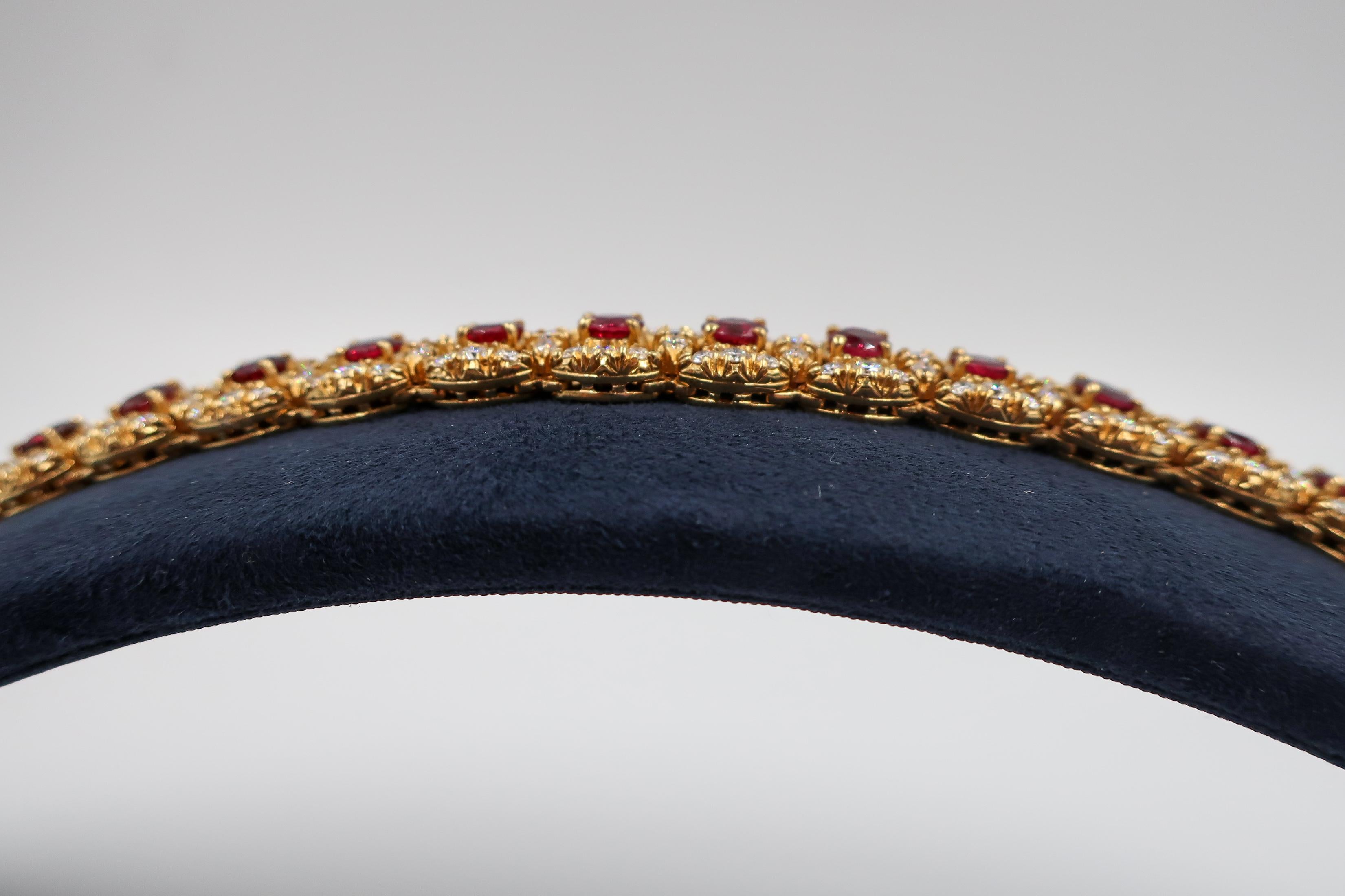 Original Oscar Heyman Ruby and Diamond Bracelet For Sale 1