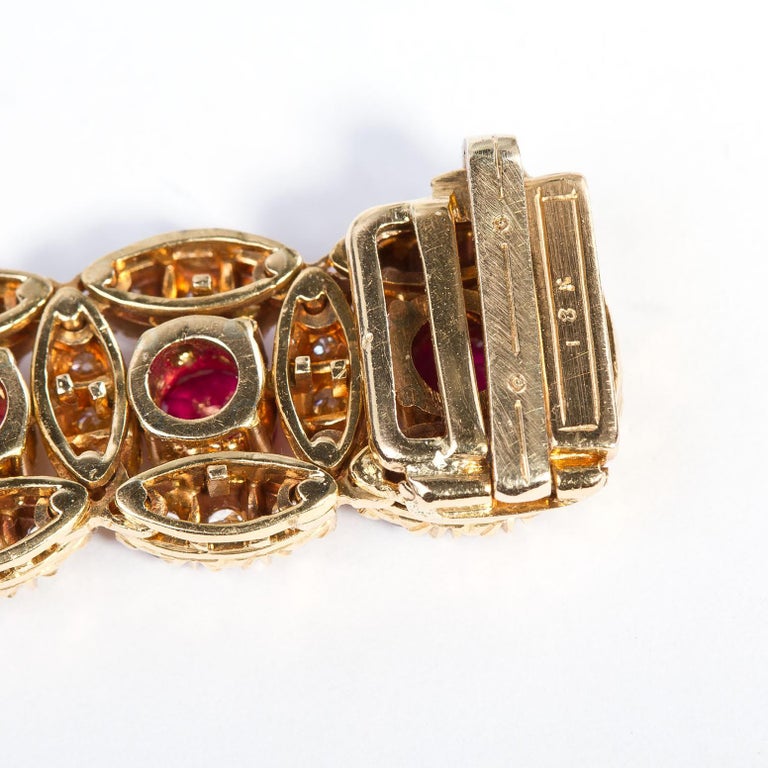 Original Oscar Heyman Ruby and Diamond Bracelet For Sale at 1stDibs