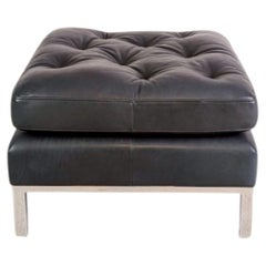 Original Ottomane de Sede DS-0040 Leder Design Fußhocker schwarz