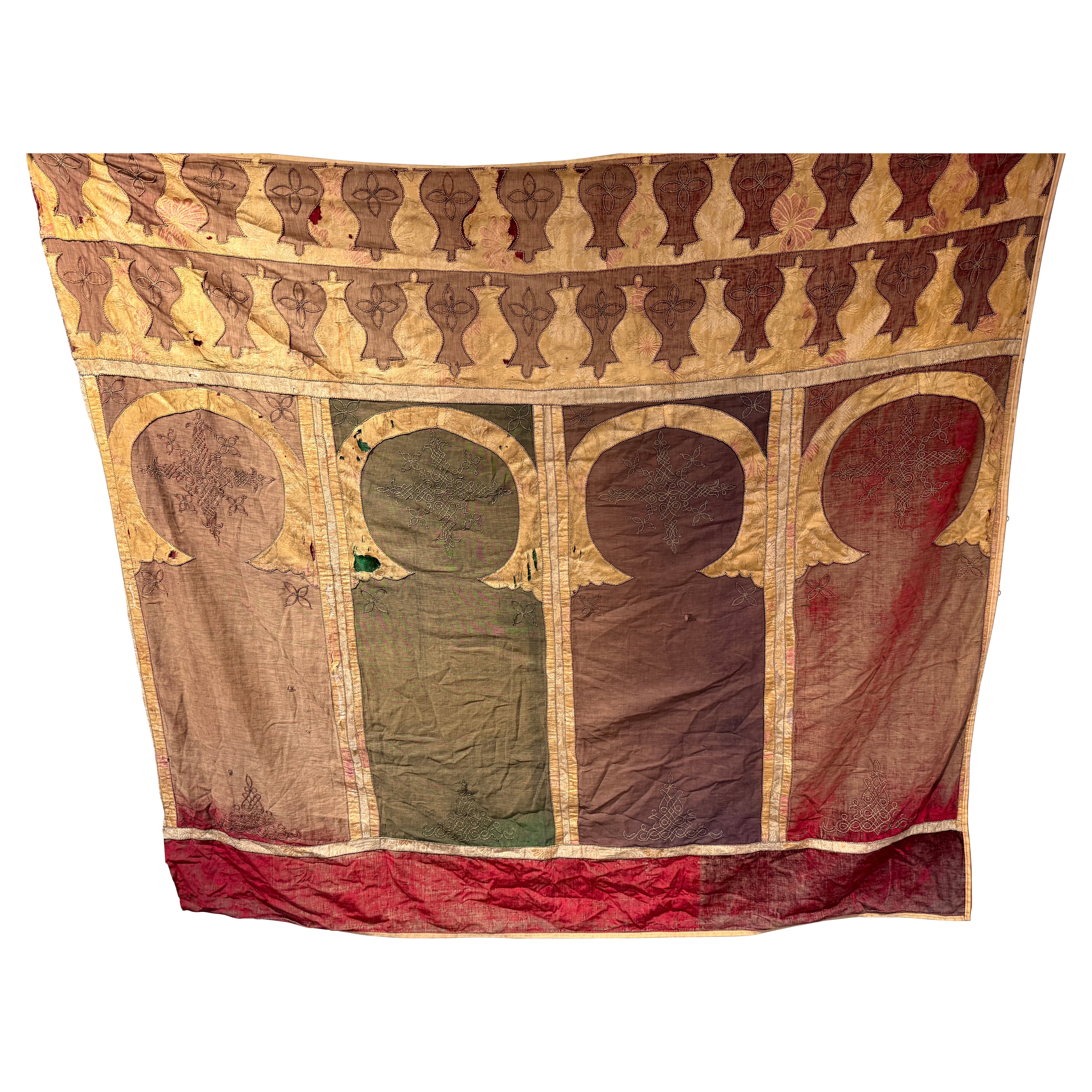 Original Ottoman Embroidered Coverlet, circa 1880