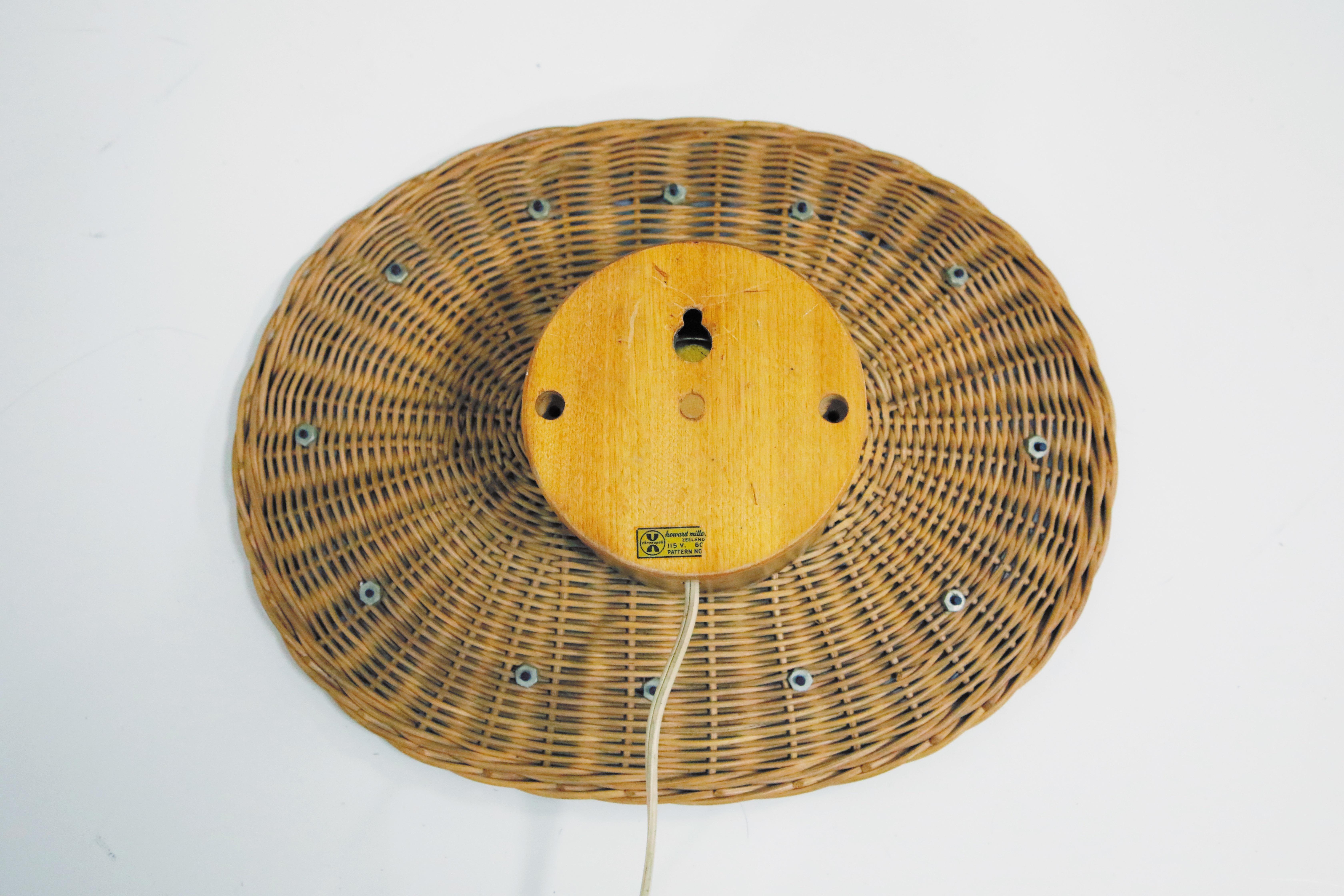 Original Oval Rattan 'Basket Clock' by George Nelson for Howard Miller, 1950s 7