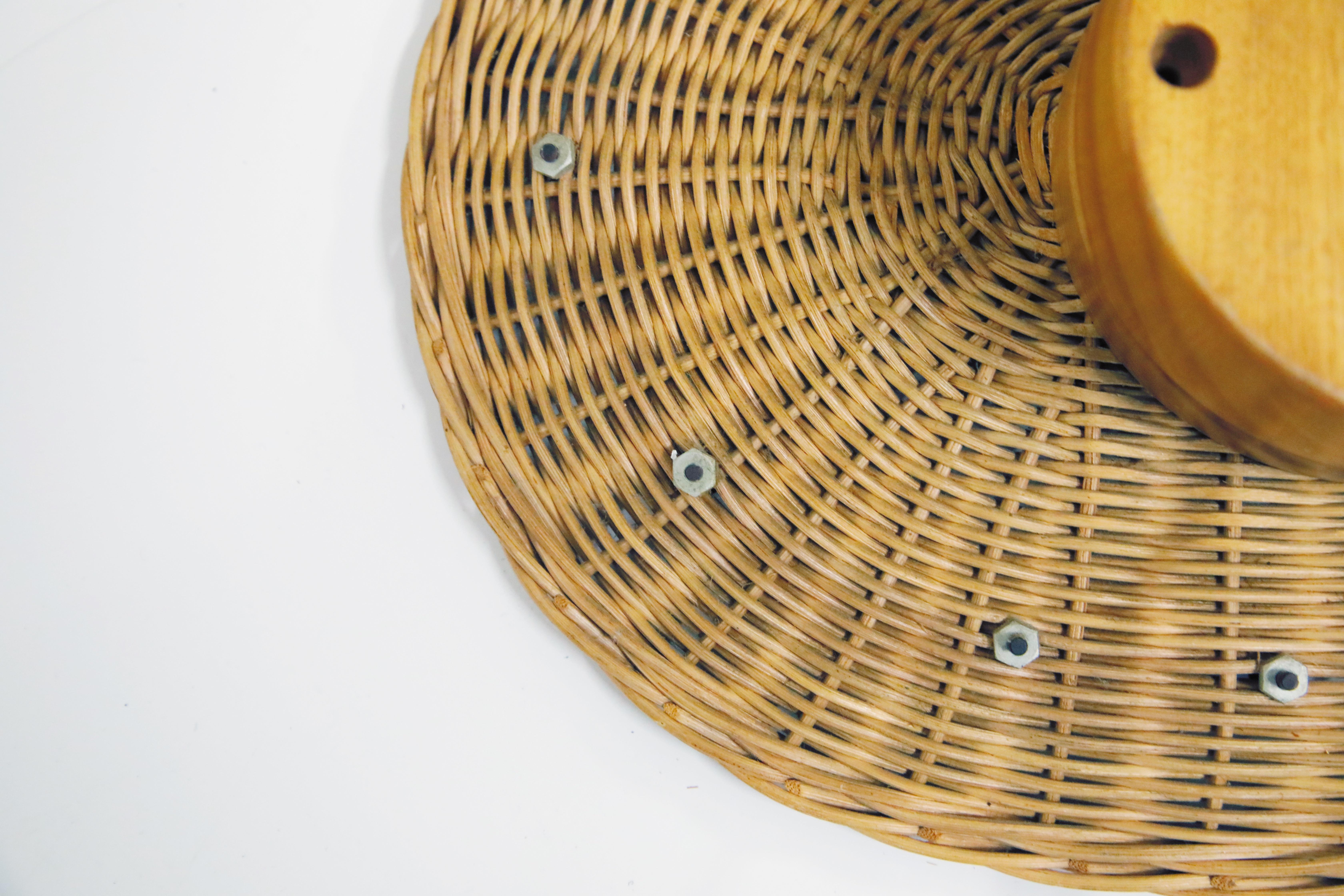 Original Oval Rattan 'Basket Clock' by George Nelson for Howard Miller, 1950s 9