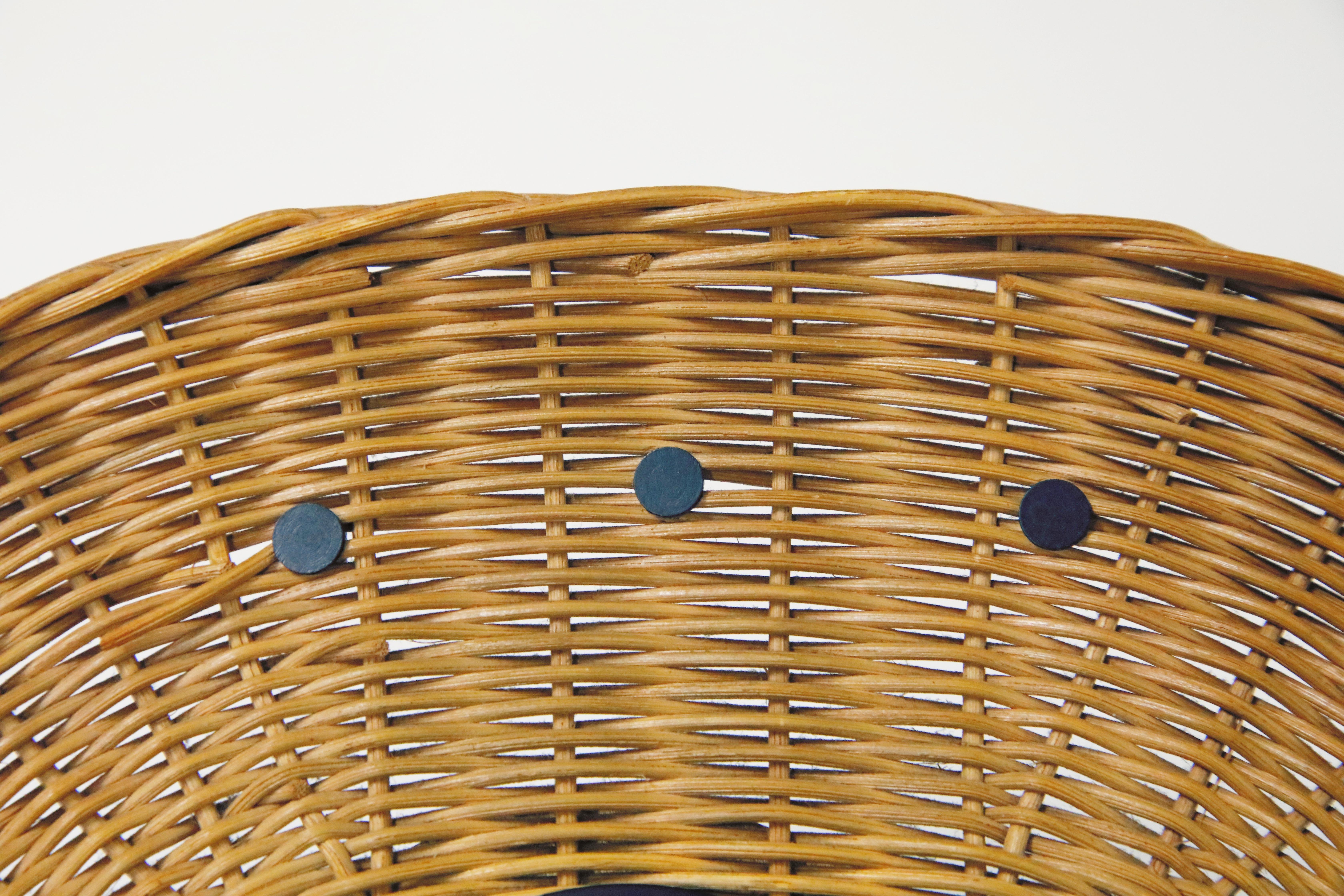Original Oval Rattan 'Basket Clock' by George Nelson for Howard Miller, 1950s 1