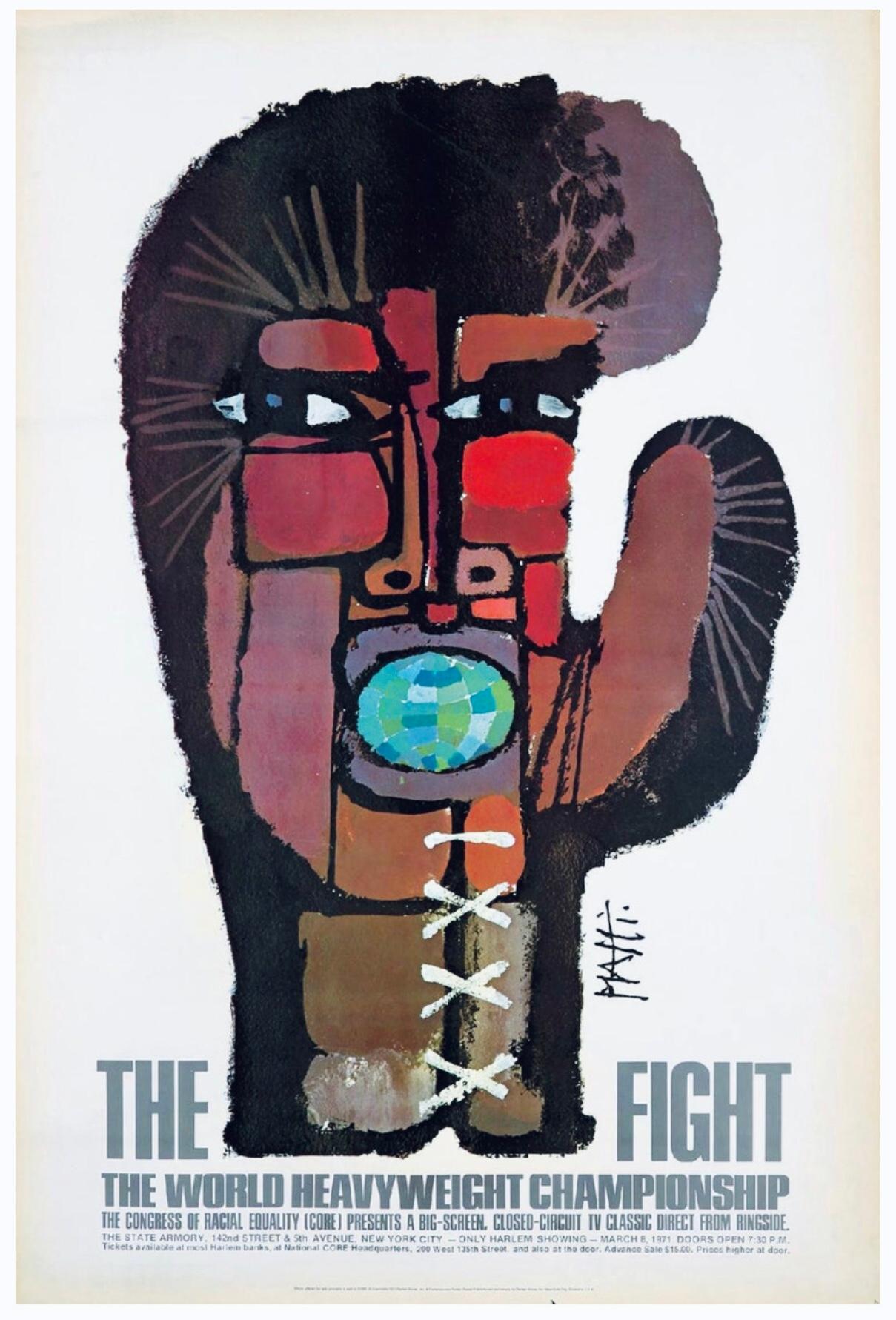 Original Oversized 1971 Piatti Muhammad Ali Frazier Boxing Exhibition Poster For Sale 6