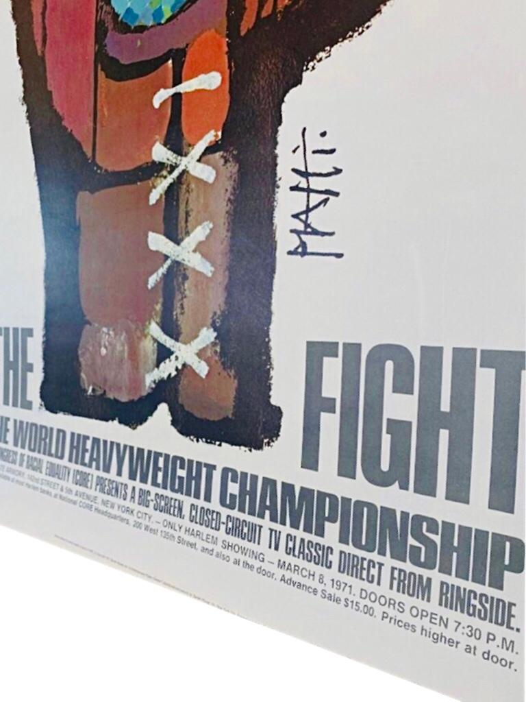 Original Oversized 1971 Piatti Muhammad Ali Frazier Boxing Exhibition Poster In Good Condition For Sale In St.Petersburg, FL