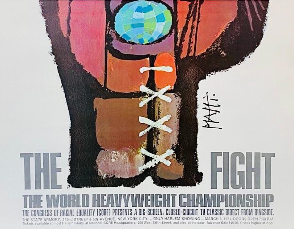 20th Century Original Oversized 1971 Piatti Muhammad Ali Frazier Boxing Exhibition Poster For Sale