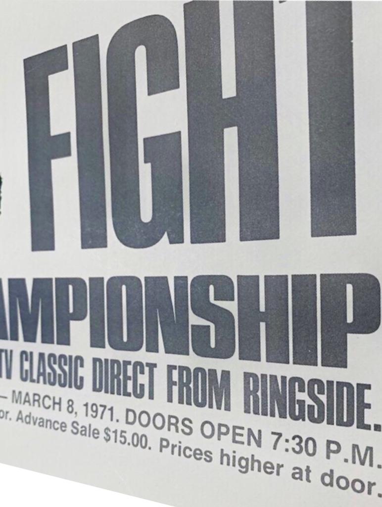 Original Oversized 1971 Piatti Muhammad Ali Frazier Boxing Exhibition Poster For Sale 1