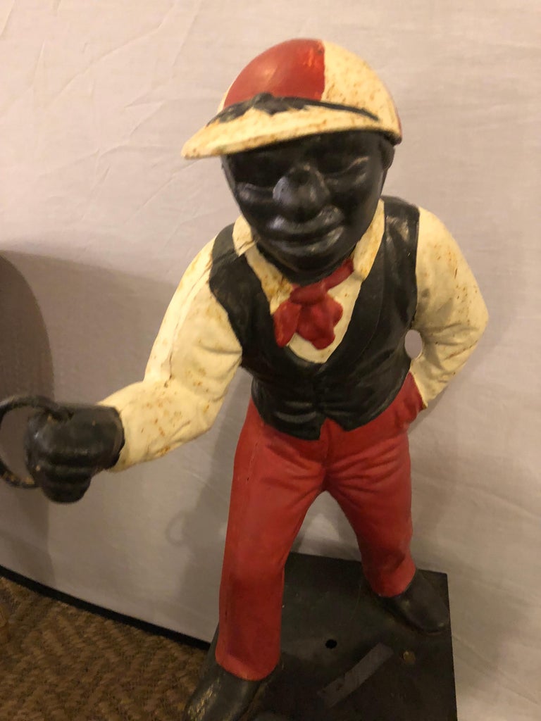 Original Paint Decorated Lawn Jockey For Sale at 1stdibs