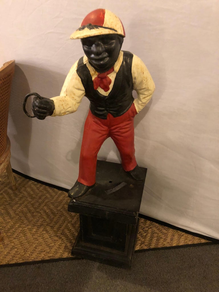 Original Paint Decorated Lawn Jockey For Sale at 1stdibs