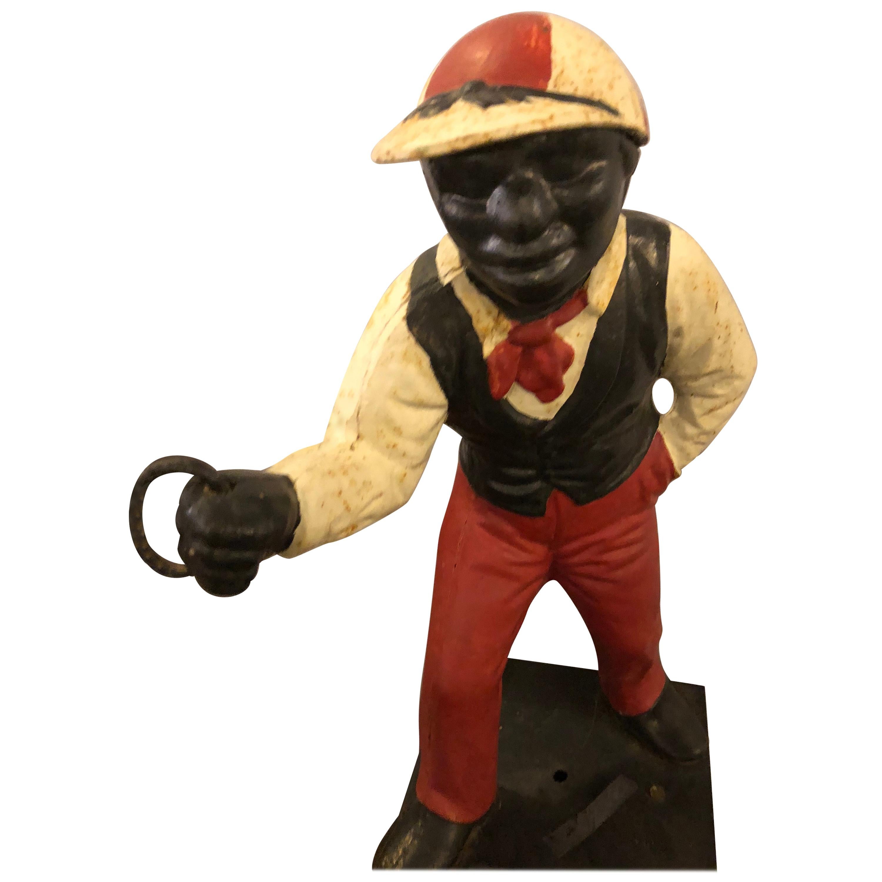 Original Paint Decorated Lawn Jockey For Sale at 1stdibs