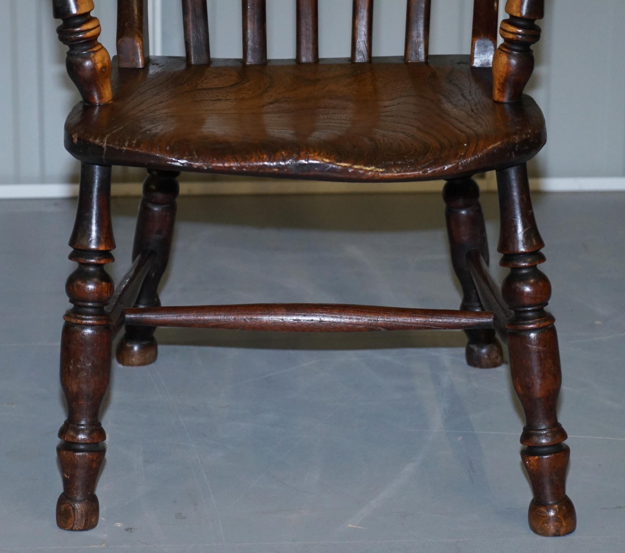 Original Paint Elm 19th Century Thames Valley Oxford Windsor Armchair Untouched For Sale 1