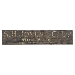 Original Paint Wine Cellar Sign English S.H. Jones Opened 1848 Still in Business