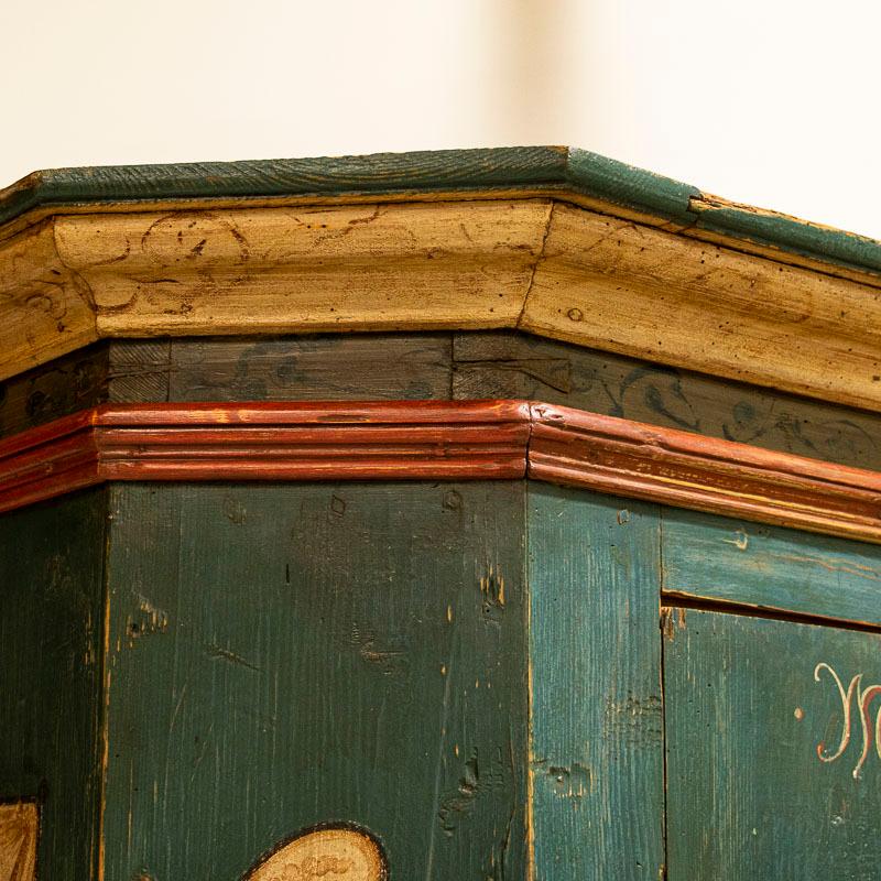 Original Painted Antique German Armoire Dated 1774 5