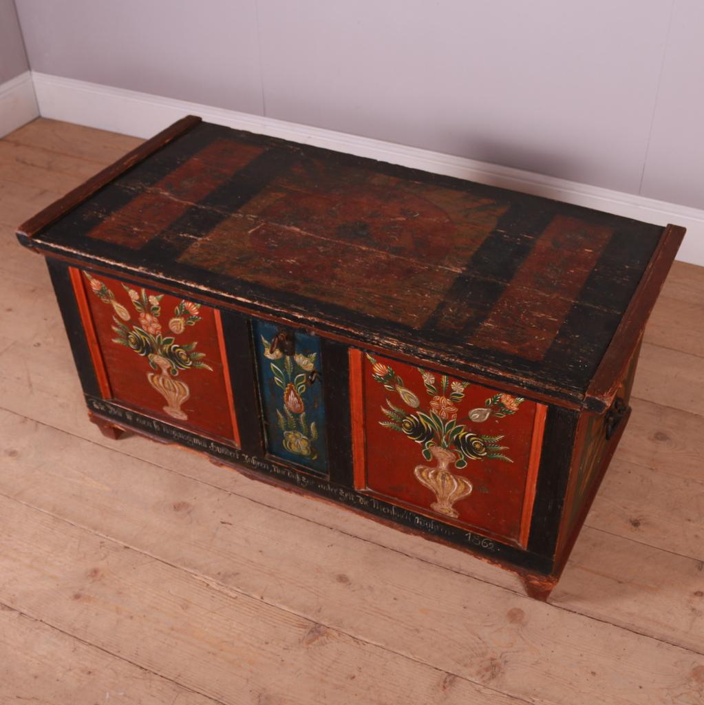 19th Century Original Painted Austrian Coffer