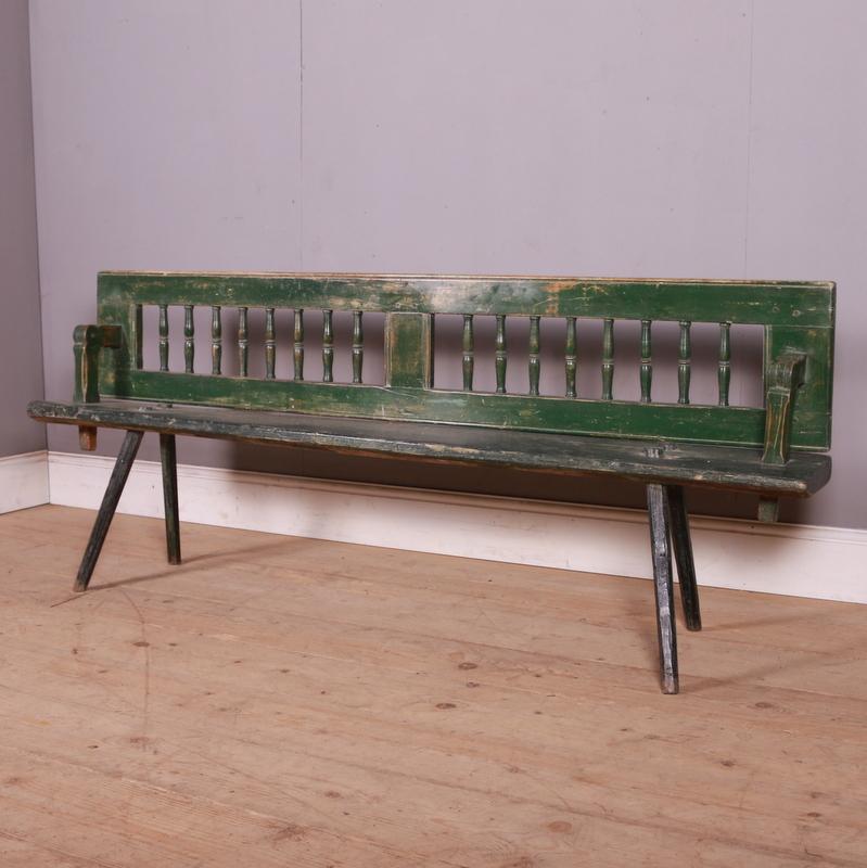 Good early 19th C Austrian original painted settle bench. 1820.

Measure: Seat height is 17.5