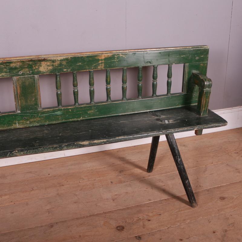 19th Century Original Painted Austrian Settle For Sale