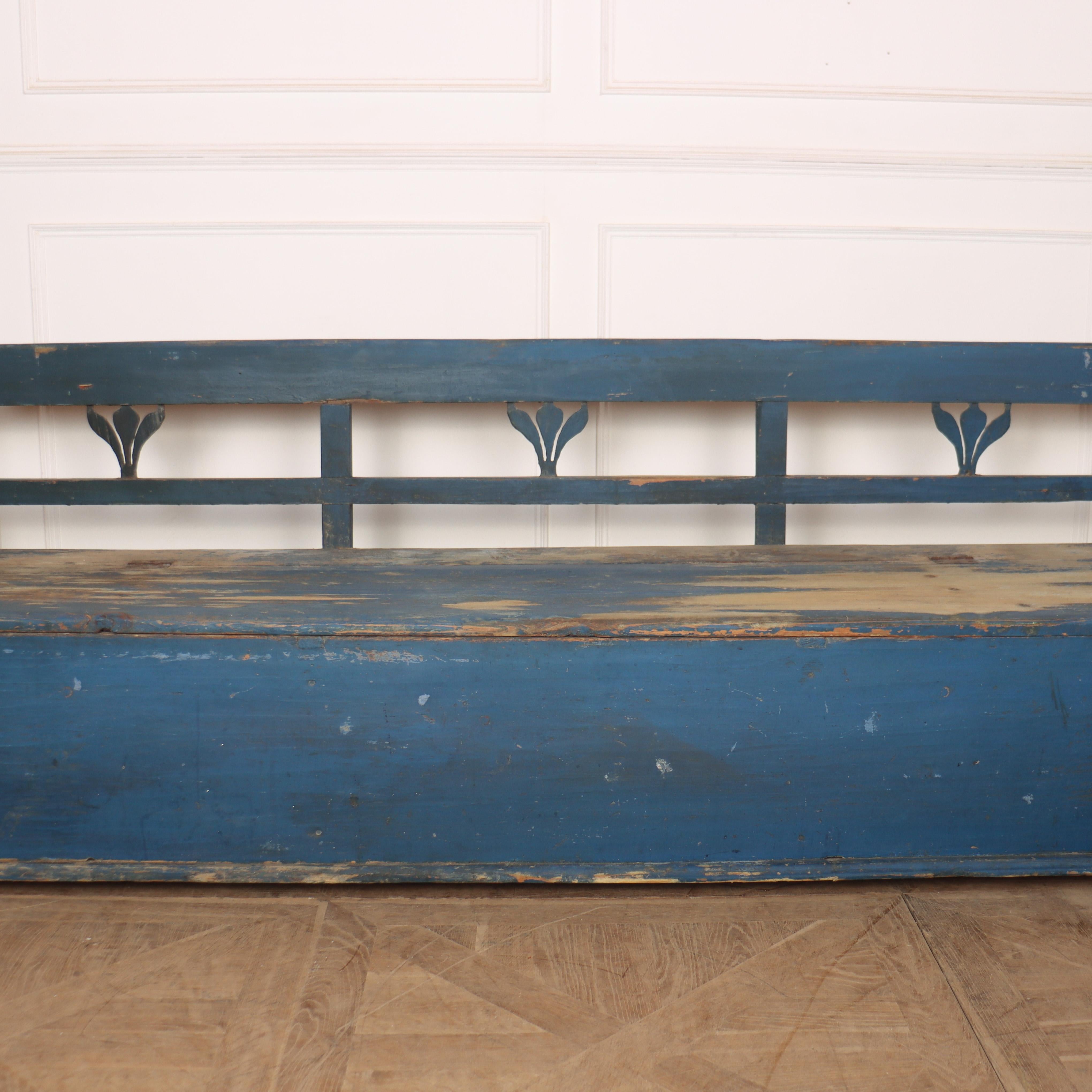 19th Century Original Painted Austrian Settle For Sale