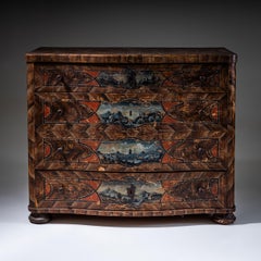 Original Painted Baroque Chest of Drawers, 18th Century