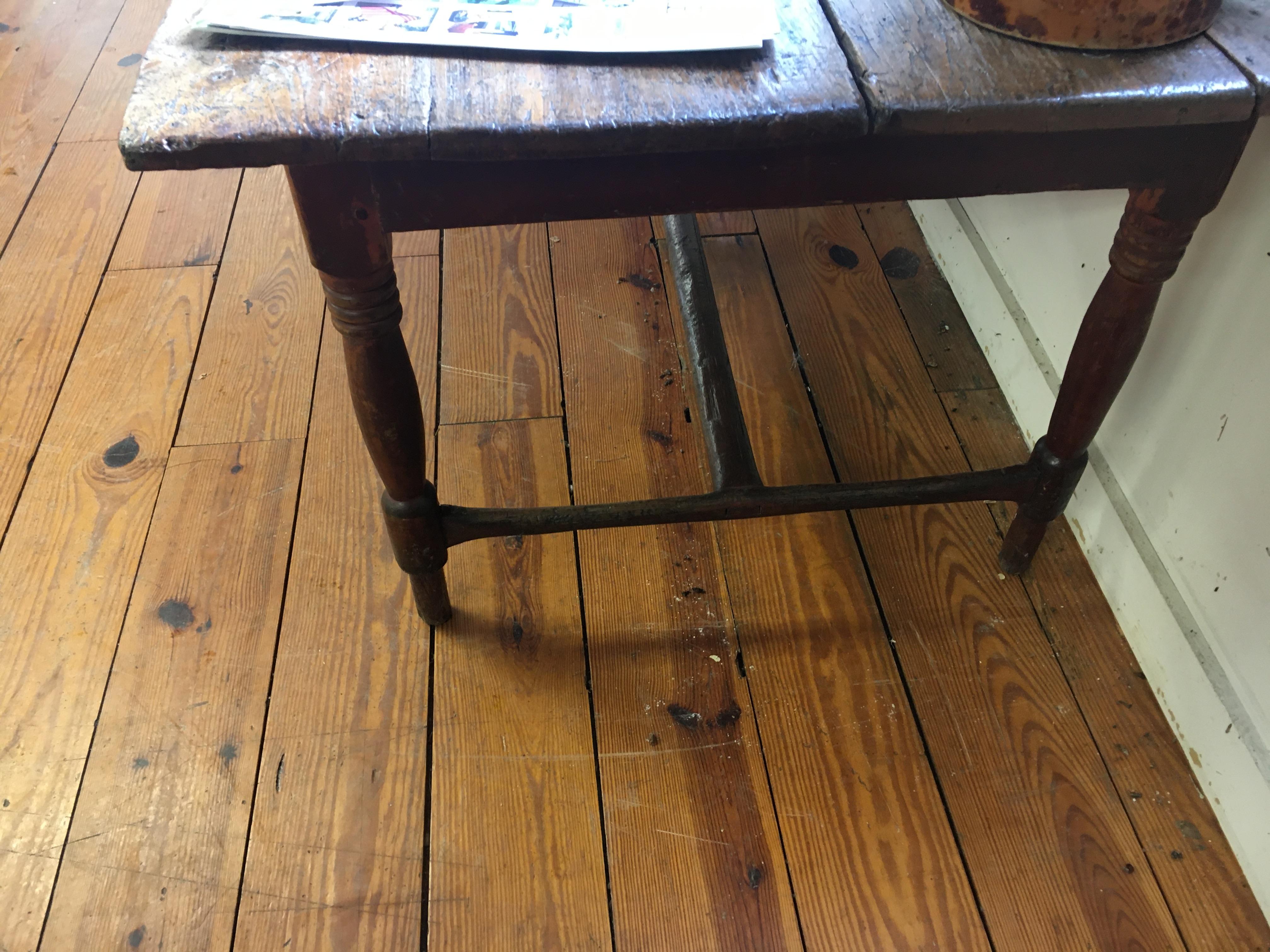 Early 19th Century Original Painted Base Table with Two Board Top