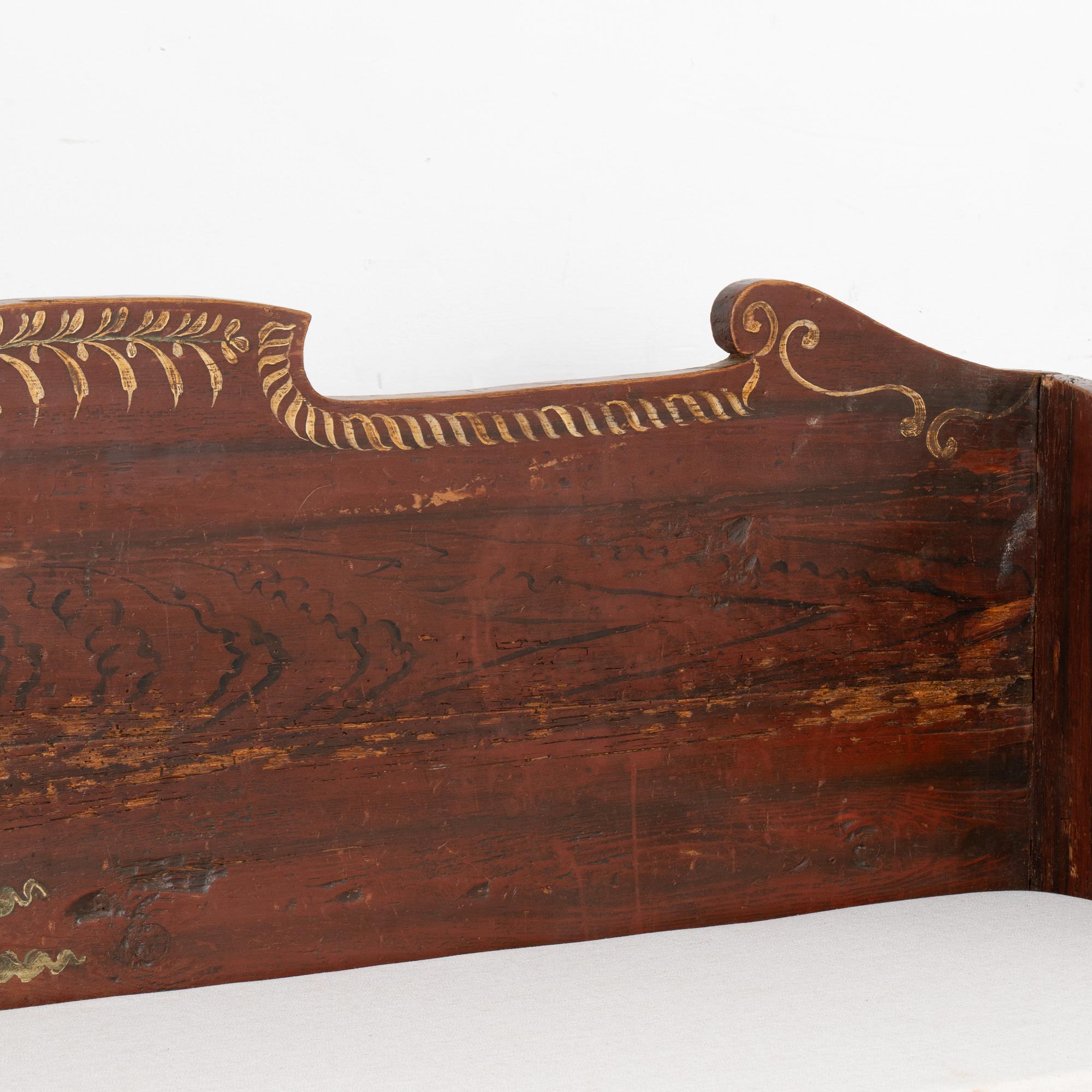 Banco original pintado con almacenaje, Suecia circa 1820-40 Lino en venta