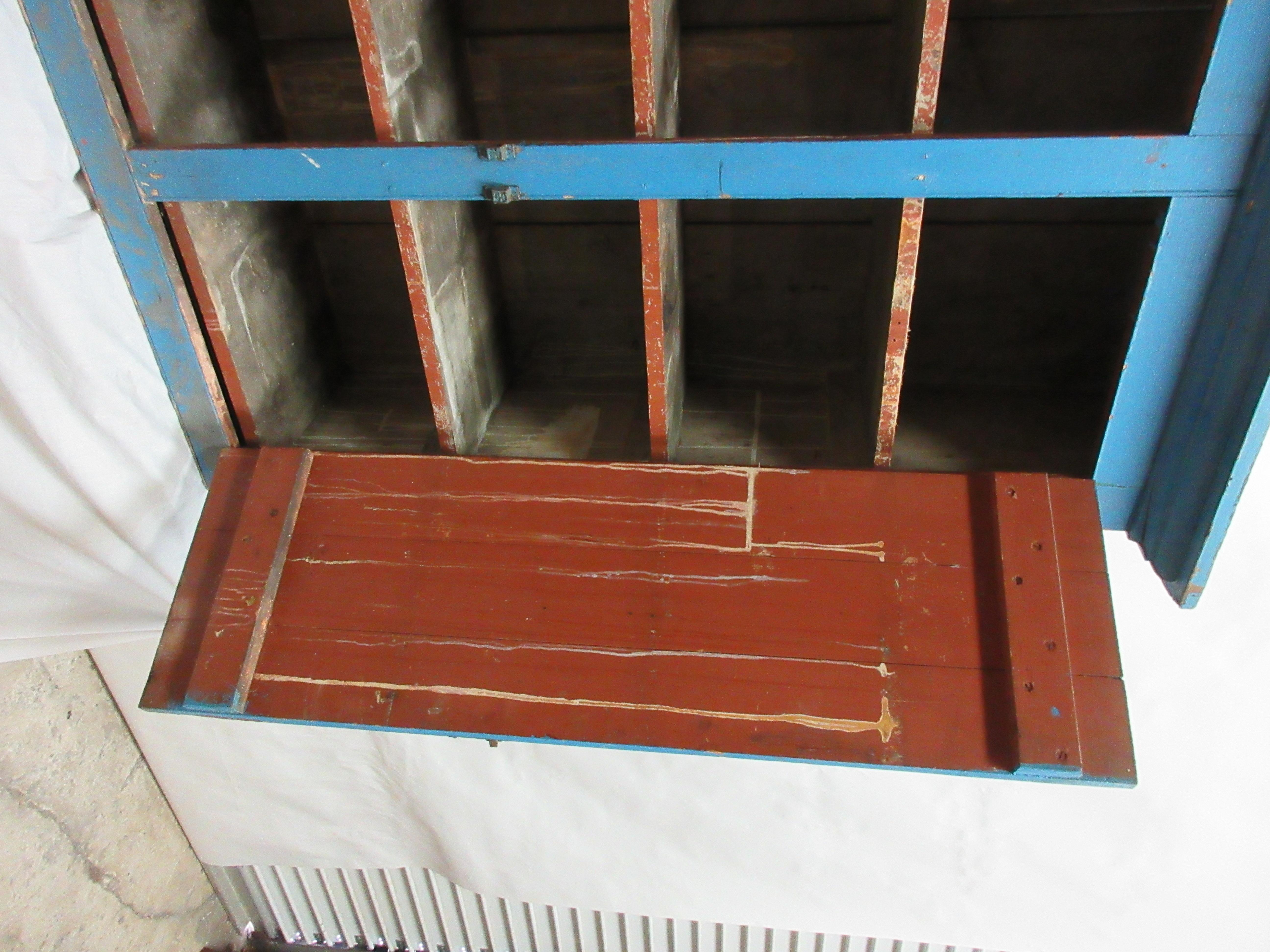 Original Painted Blue Hanging Cupboard For Sale 3